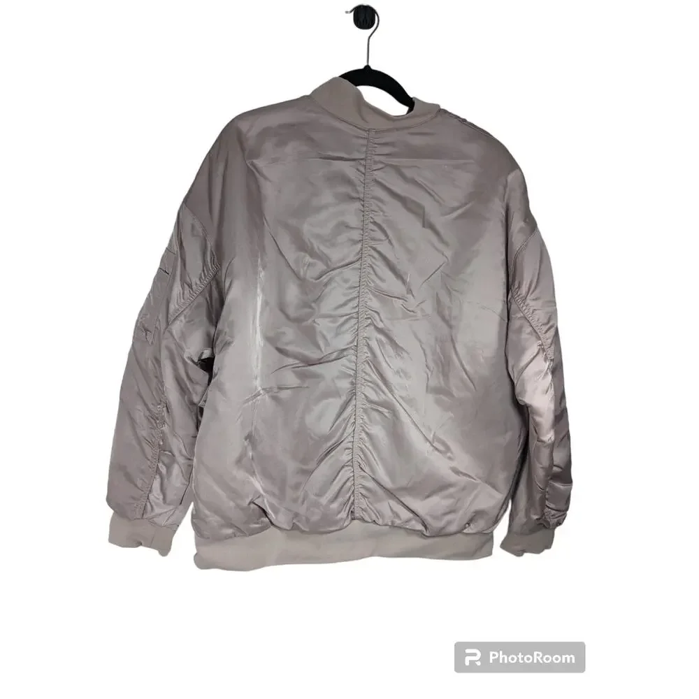 Nike Quilted Loose Fit‎ Reversible Bomber Jacket Womens XL Diffused Taupe Rose